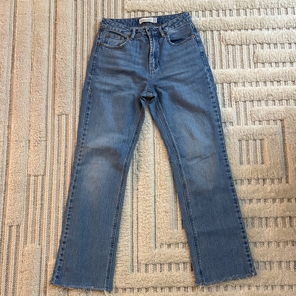 stradivarius Denim - Stradivarius Women's Straight Leg Blue Jeans